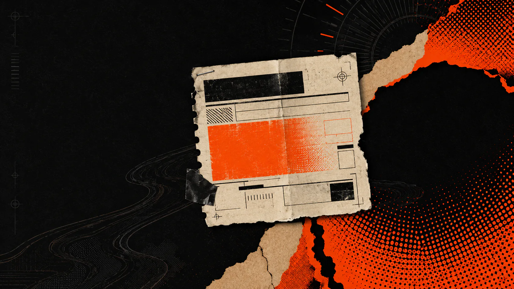 Black, orange and torn-paper artwork introducing the Singo Crew Pass idea
